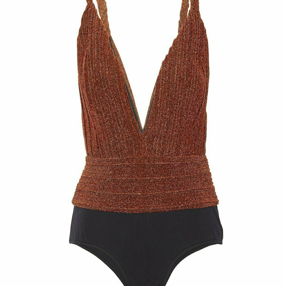 Lurex Deep V- Neck Bodysuit